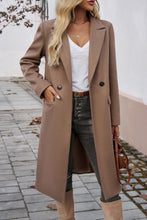 Load image into Gallery viewer, Dark Khaki Single Breasted Lapel Collar Flap Pocketed Overcoat
