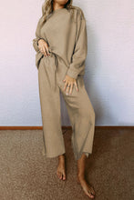 Load image into Gallery viewer, Khaki Ultra Loose Textured 2pcs Slouchy Outfit
