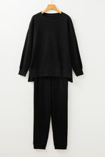 Load image into Gallery viewer, Black Solid Color High Low Pullover and Skinny Pants Set
