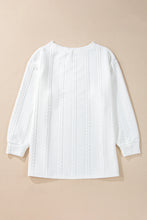 Load image into Gallery viewer, White Textured Loose Plus Size Long Sleeve Top
