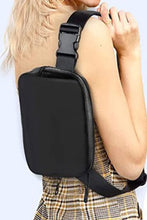 Load image into Gallery viewer, Black Waterproof Zipped Fanny Pack Crossbody Bag
