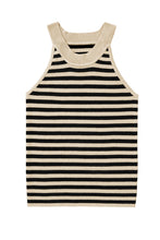 Load image into Gallery viewer, Black Stripe Crew Neck Slim Fit Sweater Vest
