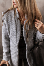 Load image into Gallery viewer, Light Grey Lapel Collar Pocketed Long Jacket
