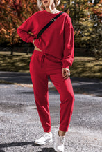 Load image into Gallery viewer, Racing Red Solid Color High Low Pullover and Pants Set
