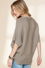 Load image into Gallery viewer, Coffee Mock Neck Short Batwing Sleeve Sweater
