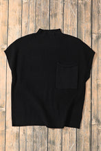 Load image into Gallery viewer, Pink Patch Pocket Ribbed Knit Short Sleeve Sweater
