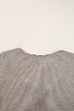 Load image into Gallery viewer, Pale Khaki Button Strappy V Neck Plain Ribbed Tee
