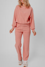 Load image into Gallery viewer, Blossom Ribbed Knit Drop Shoulder Pocketed Two Piece Lounge Set
