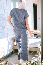 Load image into Gallery viewer, Real Teal Quilted Short Sleeve Wide Leg Pants Set
