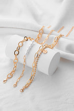 Load image into Gallery viewer, Gold Pearl Link Chain Love Alloy Bracelet
