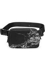 Load image into Gallery viewer, Black Waterproof Zipped Fanny Pack Crossbody Bag
