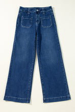 Load image into Gallery viewer, Sail Blue Wide Leg Pocketed High Waist Jeans
