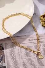 Load image into Gallery viewer, Gold Plated Vintage Carved Coin Pendant Link Chain Necklace
