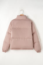 Load image into Gallery viewer, Apricot Pink Full Zipper Quilted Puffer Jacket
