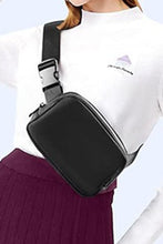 Load image into Gallery viewer, Black Waterproof Zipped Fanny Pack Crossbody Bag
