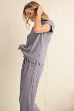 Load image into Gallery viewer, Wild Wind Solid Corded Short Sleeve T Shirt and Wide Leg Pants Set
