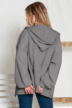 Load image into Gallery viewer, Green Flap Pockets Bishop Sleeve Zip Up Hoodie Jacket
