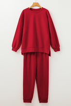 Load image into Gallery viewer, Racing Red Solid Color High Low Pullover and Skinny Pants Set
