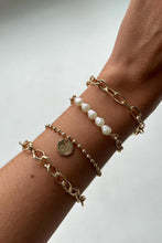 Load image into Gallery viewer, Gold Pearl Link Chain Love Alloy Bracelet
