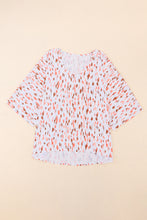 Load image into Gallery viewer, Pink Elegant Polka Dots 3/4 Dolman Sleeve Plus Size Blouse
