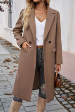 Load image into Gallery viewer, Dark Khaki Single Breasted Lapel Collar Flap Pocketed Overcoat
