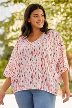 Load image into Gallery viewer, Pink Elegant Polka Dots 3/4 Dolman Sleeve Plus Size Blouse
