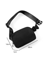 Load image into Gallery viewer, Black Waterproof Zipped Fanny Pack Crossbody Bag
