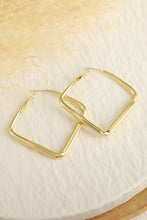 Load image into Gallery viewer, Gold Chunky Square Dangle Hoop Earrings
