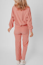 Load image into Gallery viewer, Blossom Ribbed Knit Drop Shoulder Pocketed Two Piece Lounge Set
