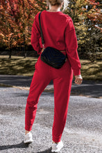 Load image into Gallery viewer, Racing Red Solid Color High Low Pullover and Pants Set
