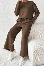 Load image into Gallery viewer, Dark Brown Ultra Loose Textured 2pcs Slouchy Outfit
