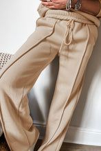 Load image into Gallery viewer, Apricot Solid Seamed Zipper Jacket and Drawstring Waist Pants Set
