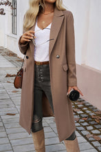 Load image into Gallery viewer, Dark Khaki Single Breasted Lapel Collar Flap Pocketed Overcoat
