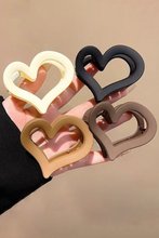 Load image into Gallery viewer, Black Simple Frosted Heart Shaped Hair Claw Clip
