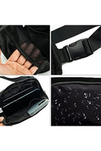 Load image into Gallery viewer, Black Waterproof Zipped Fanny Pack Crossbody Bag
