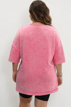 Load image into Gallery viewer, Light Grey Mineral Wash Drop Sleeve Patchwork Plus Size Tee
