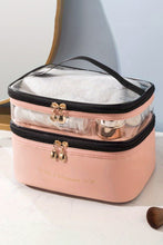 Load image into Gallery viewer, Pink Waterproof PVC Double Layer Cosmetic Bag
