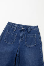 Load image into Gallery viewer, Sail Blue Wide Leg Pocketed High Waist Jeans
