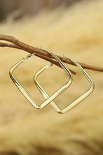 Load image into Gallery viewer, Gold Chunky Square Dangle Hoop Earrings
