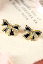 Load image into Gallery viewer, Black Rhinestone Bowknot Stud Earrings
