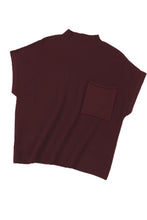 Load image into Gallery viewer, Pink Patch Pocket Ribbed Knit Short Sleeve Sweater
