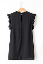 Load image into Gallery viewer, Black Plain Keyhole Back Ruffle Plus Mini Dress
