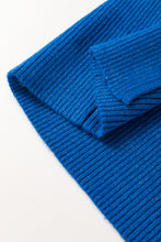 Load image into Gallery viewer, Dark Blue Solid Ribbed Knit Sheath Sleeveless Midi Sweater Dress
