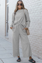 Load image into Gallery viewer, Gray Ultra Loose Textured 2pcs Slouchy Outfit
