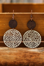 Load image into Gallery viewer, Black Hollow Out Bohemian Wooden Pendant Drop Earrings
