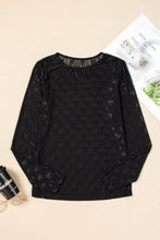 Load image into Gallery viewer, White Bow Pattern Long Sleeve Slim Fit Mesh Top
