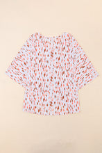 Load image into Gallery viewer, Pink Elegant Polka Dots 3/4 Dolman Sleeve Plus Size Blouse
