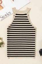 Load image into Gallery viewer, Black Stripe Crew Neck Slim Fit Sweater Vest
