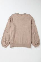 Load image into Gallery viewer, Smoke Gray Plus Size Pearl Pullover Sweater
