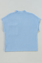 Load image into Gallery viewer, Pink Patch Pocket Ribbed Knit Short Sleeve Sweater
